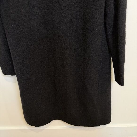 COS Cardigan Women Small Black Mohair Wool Long Collarless Sweater Minimalist - Picture 7 of 11